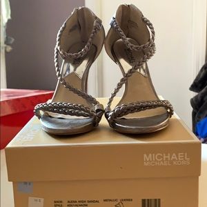 Michael Kors Alexa High Sandal Metallic Leather